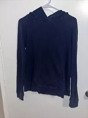 Womens J Crew Navy Pullover Hoodie Hooded Sweatshirt Size Small • $9.60