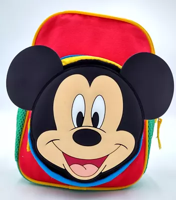 Disney Mickey Mouse Ears Face Mini Backpack Bookbag Adjustable Straps Lunch Bag • $21.99