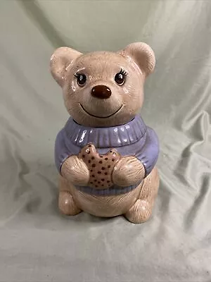 Vintage Metlox California Pottery Cookie Jar Teddy Bear 11” Eating Cookie • $50