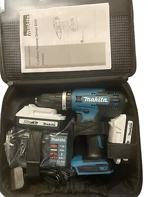 Makita 18V 2 X 2 Li-ion Brushed Cordless Combi Drill HP488DAEX3 • £85