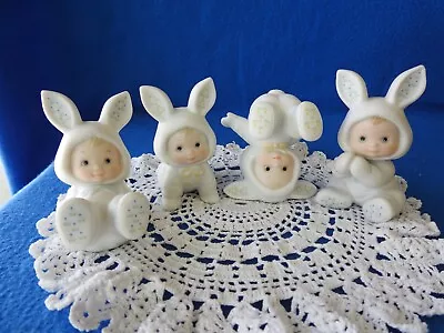 (4) Enesco 1984 Morehead Lil Luv Bunting Bunny Suit Child Figurines • $40