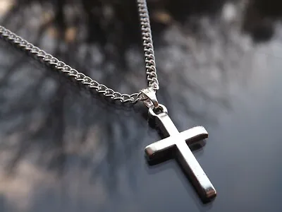 10 Silver Plated 18  Necklaces With Cross Pendants Wholesale Jewellery Job Lot • £9.99