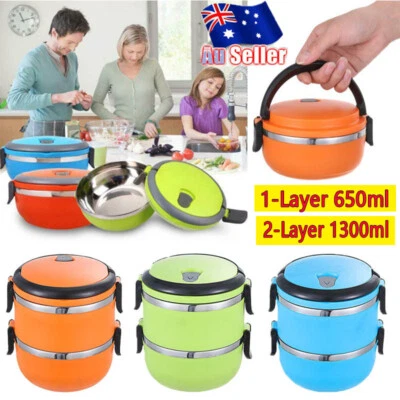 $16.99 • Buy Lunch Box 600/1300ML Thermos Food Flask Stainless Steel Insulated Jar Container