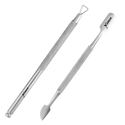 CUTICLE PUSHER & NAIL SCRAPER SET Professional Remover Tool UV Gel Nail Polish • £4.49