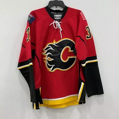 Reebok Mens Red Black Calgary Flames Mike Vernon #30 NHL Jersey Size 48 • $44