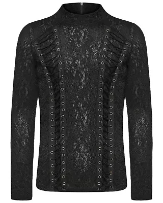 Punk Rave Mens Gothic Textured Knit  Top • £39.99