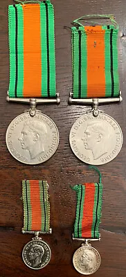 Original WW2 British Defence Medal 1939-1945 Group With Miniature Medals • £67.56
