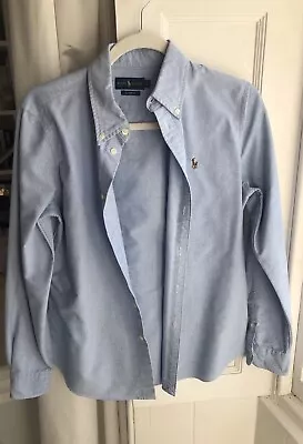 Ralph Lauren Blue Chambray  Shirt. Large Custom Fit. See Dimensions On Photos.  • £16