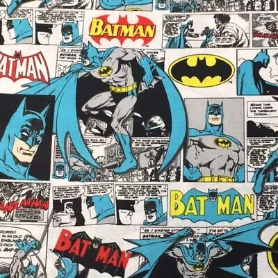 DC© Batman Comic Strip 100% Cotton Fat Quarter Half Or Whole Metre • £3.25