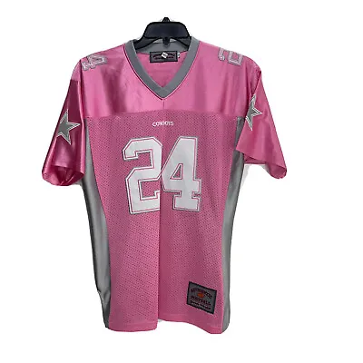 NFL Cowboy Barber 24 Jersey Women's Sz L Pink Gray 50 Stitched • $39.97
