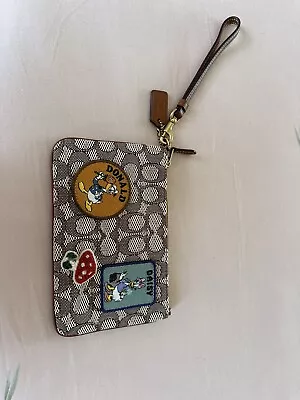 Disney X Coach Small Wristlet In Signature Textile Jacquard With Patches • £30