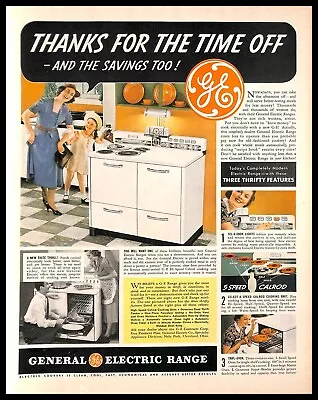 1938 General Electric Range Vintage PRINT AD Time Savings Kitchen Cooking • $10.99