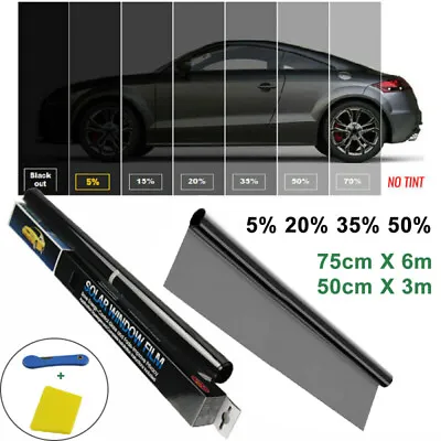 Car Home 5%-50% VLT Window Tint Film Black Roll 75cm X 6m/50cm X 3m Tinting Tool • $9.79