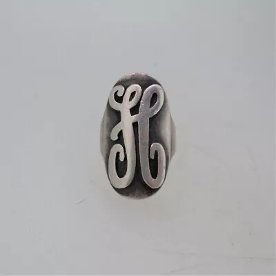 Sterling Silver Initial Monogram H Ring Size 6.75 • $99