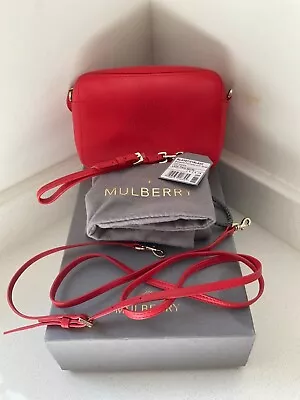 Mulberry Fiery Spritz Calf Nappa Leather Blossom Pochette Crossbody Shoulder Bag • £199