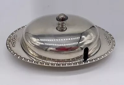 £19 • Buy Vintage Silver Plate Butter Dish With Cover Yoeman Plate J10