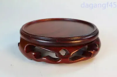 3.2 Inch Rosewood Round Base Display Stand For Vase Figurine Miniature • $31.18