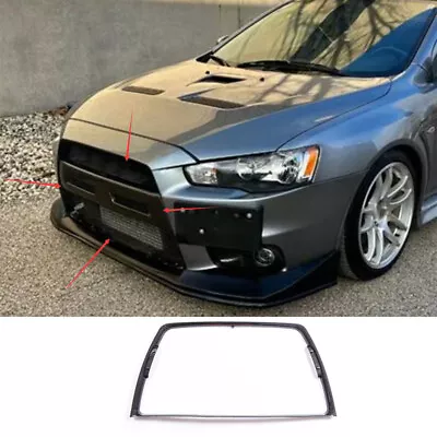 For Mitsubishi Lancer EVO 07-17 Carbon Fiber Bumper Mesh Grill Grille Frame 1PCS • $406.28