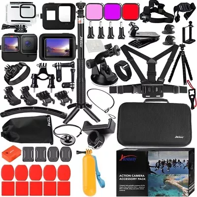 Accessories Kit For Gopro Hero 12 11 10 9 Black Waterproof Housing Silicone Case • $95.40