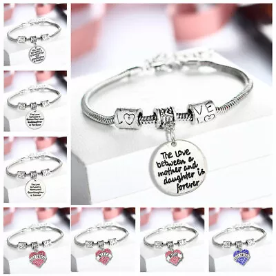 925 Sterling Silver Plated Bangle Charm Chain Bracelet Lady Women Jewellery Gift • £5.49