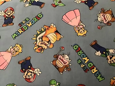 Ninetendo Super Mario Brothers 100% Quality Cotton Quilt Fabric 1/4 Yd 9”x44” • $8