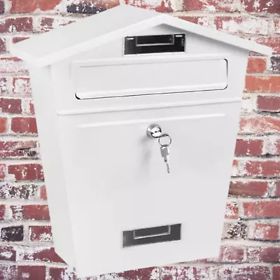 Large Letter Mail Post Box  Steel Lockable Wall Mounted Outdoor Postbox With Key • £18.99