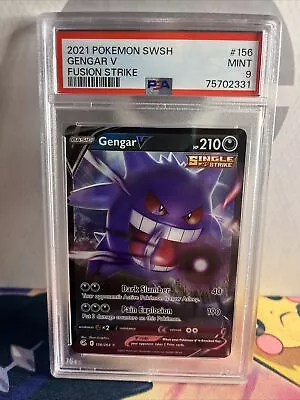 2021 Pokemon Fushion Strikes Gengar V 156 PSA 9 • $16.99