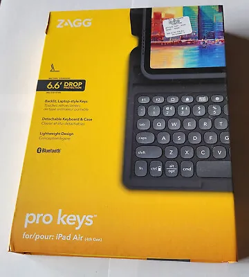 $66.99 • Buy NEW ZAGG Pro Keys Wireless Keyboard & Case For Apple IPad Air 4th Gen IPad 10.9