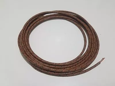 10 Feet Vintage Braided Cloth Covered Primary Wire 18 Gauge Brown W/ Black Red • $5.28
