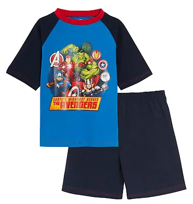 Avengers Assemble Short Pjs Set Marvel Character Superhero Pyjamas Kids Size • £8.95