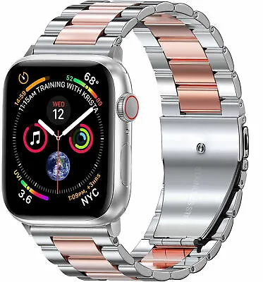 £10.95 • Buy For Apple Watch Series 8 7 6 5 4 321 SE Stainless Steel IWatch Band Metal Strap