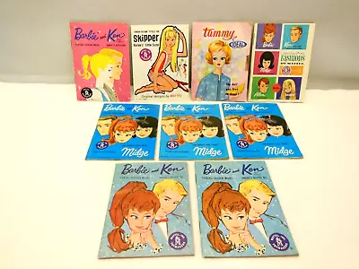 VTG 1960s MATTEL BARBIE KEN MIDGE SKIPPER TAMMY FASHION BOOKLETS (Lot Of 9) ORIG • $25