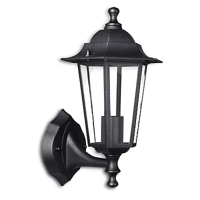 £13.99 • Buy Traditional 6 Sided Black Wall Lantern Outdoor Light IP44  Waterproof E27 Lamp