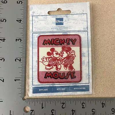 Disney Mickey & Minnie Mouse Red Square Iron On Appliqué Patch PA6 • $4.95