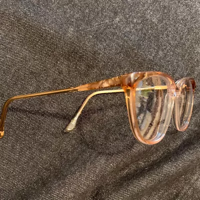 NOS True VINTAGE MORITZ 80s Brown Pearlized  Statement Prop Unique Glasses 53 • $45
