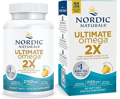 Nordic Naturals Ultimate Omega 2x W/ Lemon Taste 60 Gels • $21