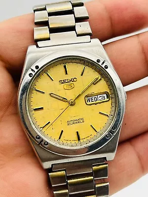 Vintage Seiko 5 Automatic SS Japan Made Men's Wrist Watch Ref.6349-6010 • $74.99