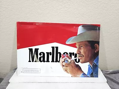 Vintage Marlboro Man Cigarette Sign Advertising Collectible 1990s Metal Tin • $49.99