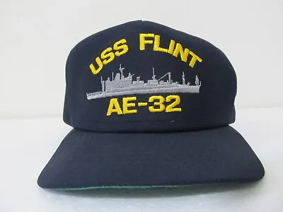 USS FLINT AE-32 Cap Hat Snapback - Vintage MADE IN USA • $29.99