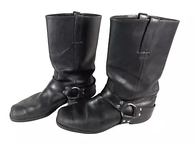 Frye Men's Size 11.5 Black Leather Harness Boots Vibram Soles • $161.99