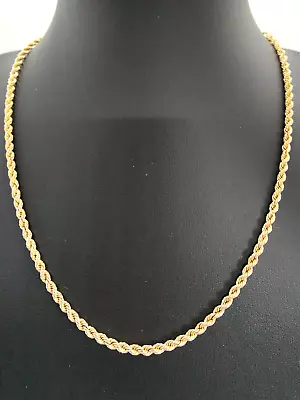 9ct 9 Carat Gold Rope Chain Necklace 18  46cm 3mm Gift Retro Jewellery • £219.99