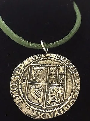 £6.95 • Buy James VI James I Shilling WC43 Fine English Pewter On A 18  Green Cord Necklace