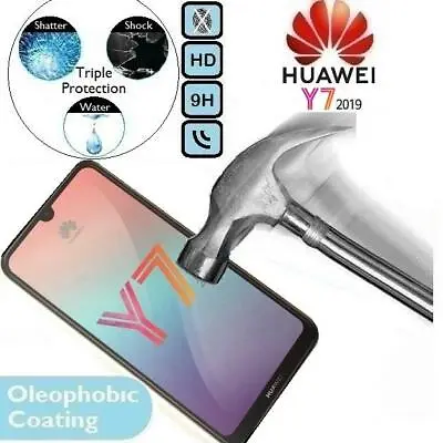 100% Genuine Tempered Glass Screen Protector Y 7 19 (DUB-LX3) For Huawei Y7 2019 • £2.15