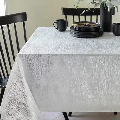 Benson Mills Metals Metallic Foil Printed Fabric Table Cloth Holiday Winter • $25.99