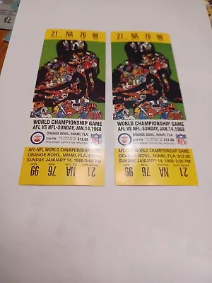 Set Of 2 Super Bowl II 2 Replica Tickets Packers Vs Raiders 1/14/1968 NFL • $6.49