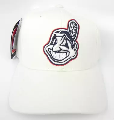 Cleveland Indians Puma Ata Mlb Vtg Snapback Chief Wahoo White Hat Nwt! Rare! Nos • $34.95