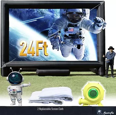 Sewinfla 24FT Inflatable Movie Screen Outdoor  Front & Rear Projection Open Box • $219.99