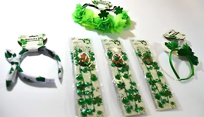 SIX Piece St Patricks Day Party Pack 3 Headbands And 3 Light Up Necklaces • $15.72