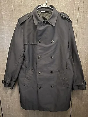 Zara Double Breasted Black Trench Coat Size XL • $30