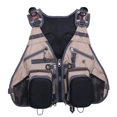 Fishing Vest Tackle Backpack Chest Mesh Bag Multi-pocket Pack Adjustable Size • $39.59